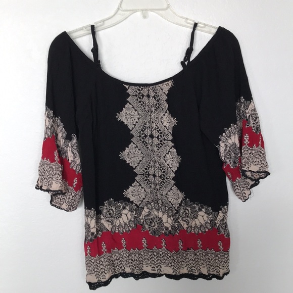 PEEKABOO SHOULDERS BLOUSE BY ANGIE SIZE S EXCELLENT CONDITION! - Picture 2 of 11